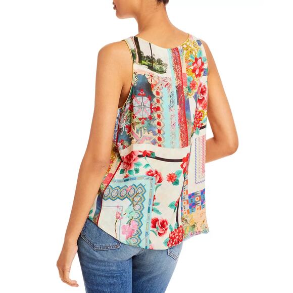 Johnny Was Orla Printed Tank Top Blouse Sleeveless Scoop Neck Lined Floral XL - Picture 2 of 8